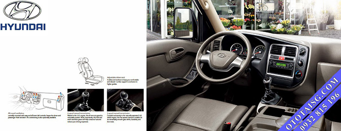 Hyundai H100 có nội thất sang trọng và tiện nghi, chắc chắn, bền đẹp, giá thành thấp-ototaisg.com