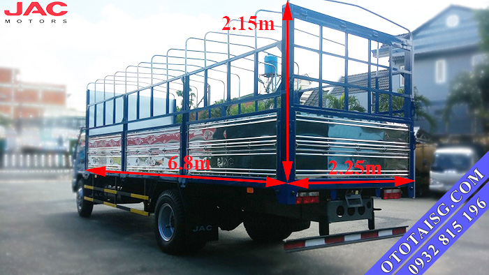 Kích thướt thùng xe Jac 9t1 lớn, rộng rãi thích hiwọ chở hàng hóa đi đường dài-ototaisg.com