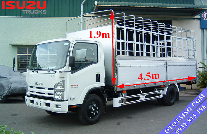 Kích thướt thùng xe tải ISUZU 1T9 lớn, dài đến 4.5m-ototaisg.com