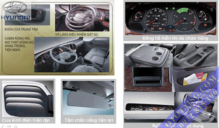Nội thất xe ben Hyundai HD65 2.5 tấn chắc chắn, bền bỉ, tiện nghi và dễ sử dụng-ototaisg.com
