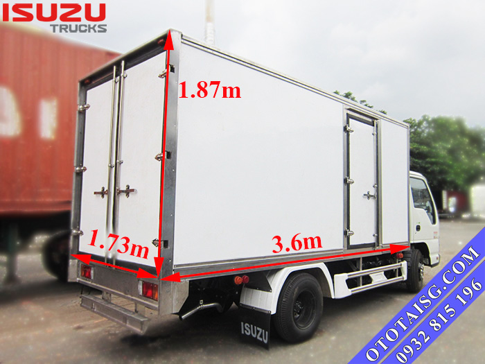 Kích thướt thùng xe tải 1.4 tấn ISUZU QKR55F lớn thích hợp chở đa dạng các loại mặt hàng-ototaisg.com